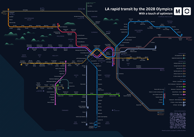 Los Angeles rapid transit by the 2028 Olympics
